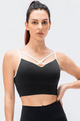 Contrast Crisscross Strap Sports Bra - Shah S. Sahota
